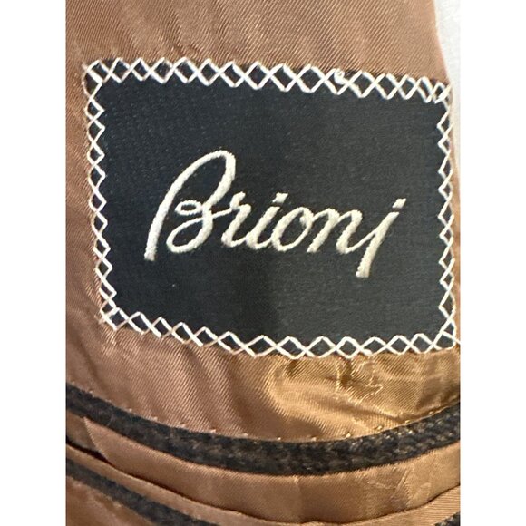 Brioni Palatino Blazer Men's 42L Cashmere 3-Button Brown Black Houndstooth - Picture 5 of 11